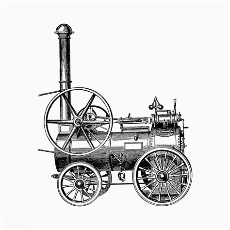 Vintage portable steam engines engraving vector | free image by rawpixel.com | Steam engine ...