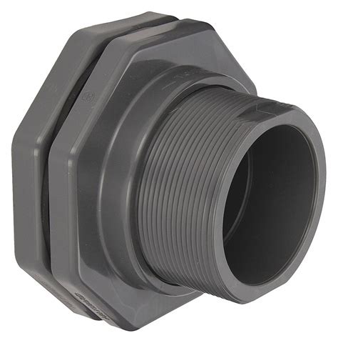 HAYWARD PVC Bulkhead Tank Fitting, 4 in Pipe Size, Socket x Socket ...