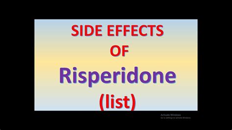 Risperidone- Side effects | Side effects of Risperidone - YouTube