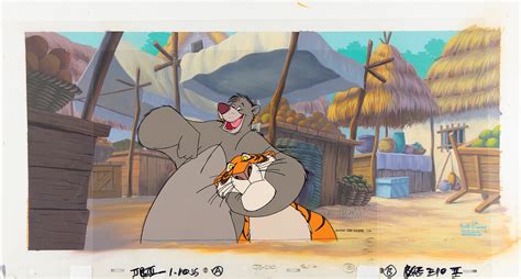 Baloo and Shere Khan production cel and panoramic production