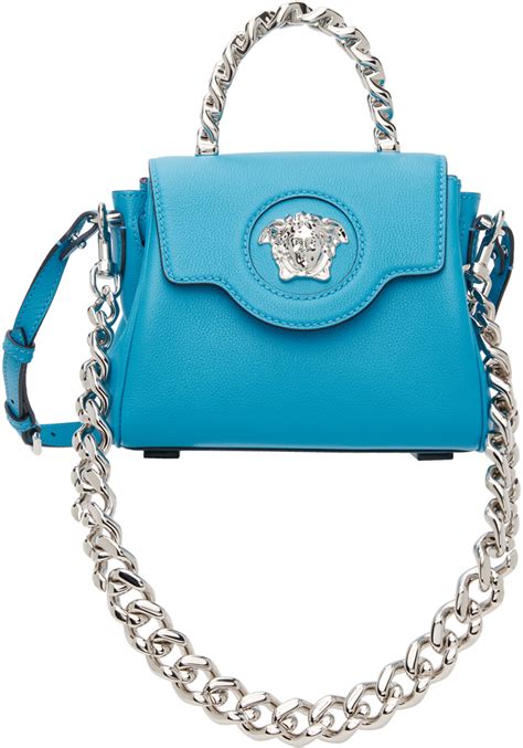 Versace: Blue Small 'La Medusa' Bag | SSENSE