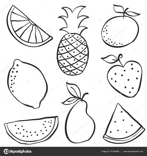 Hand draw of fruit fresh doodle — Stock Vector © kongvector #151352894