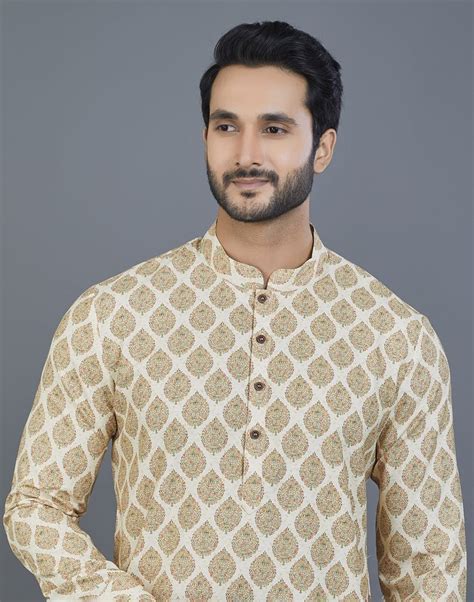 Attractive Yellow Botanical Print Cotton Kurta – rsbrothersshop