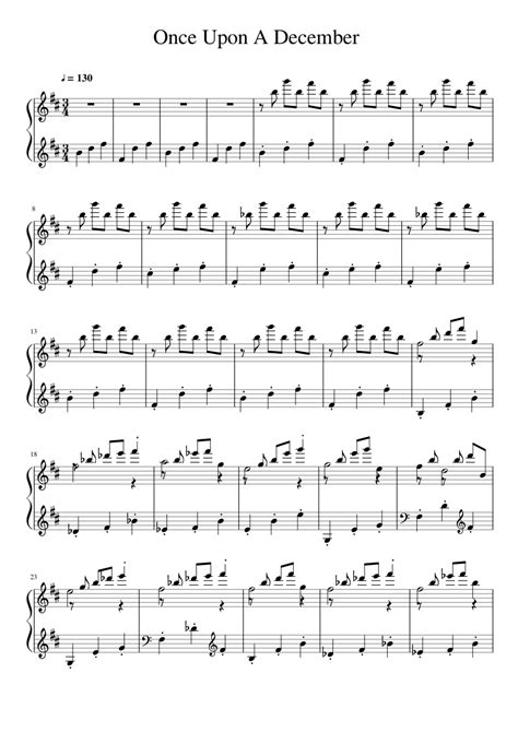 Once Upon A December sheet music for Piano download free in PDF or MIDI