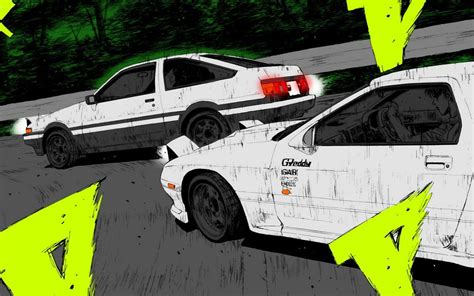 Toyota AE86 Mazda RX-7 Drift Drawing