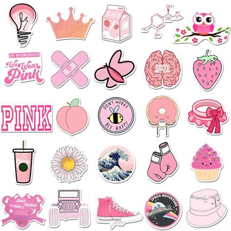 Printable Aesthetic Sticker Pack Pink