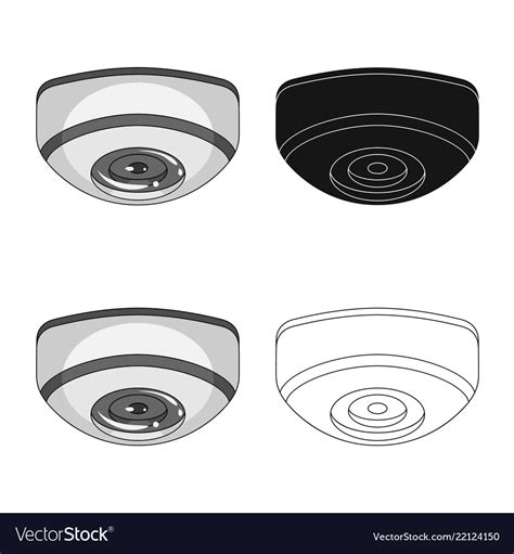 Design of cctv and camera sign set Royalty Free Vector Image