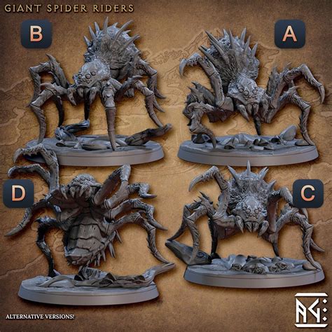 Giant Spider Premium Dnd Miniature Mini Sanded & Primed Resin 3D ...