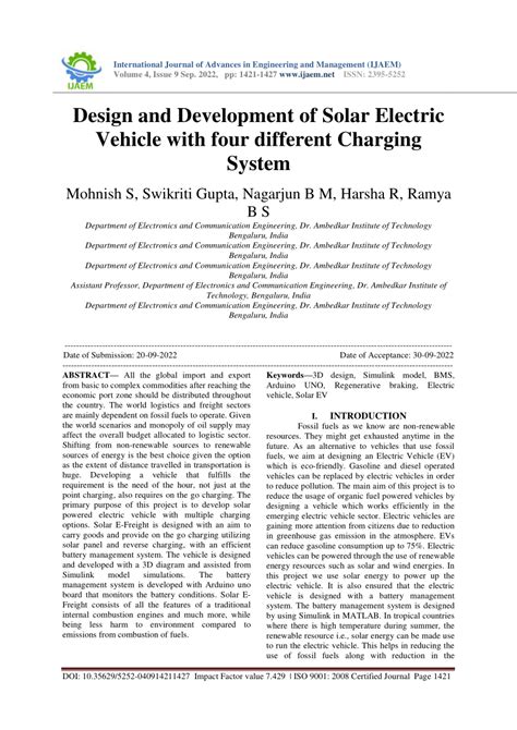 [PDF] Design and Development of Solar Electric Vehicle with four ...