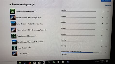 Forza Horizon 4 Ultimate on PC. Download size said 64.10GB, but it passed that and is now at 66 ...