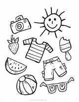 Summer Clothes Coloring Page sketch template