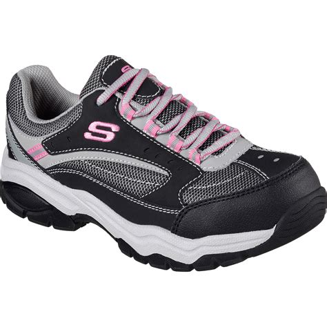 SKECHERS Work Biscoe Women's Steel Toe Electrical Hazard Slip-Resistant Athletic Shoe, 76601BKGY