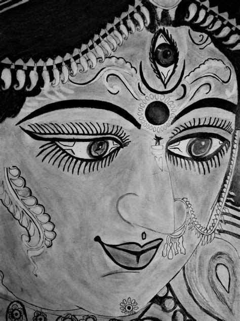 Maa Durga Pencil Sketch