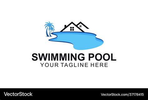 Swimming pool service aqua logo design Royalty Free Vector