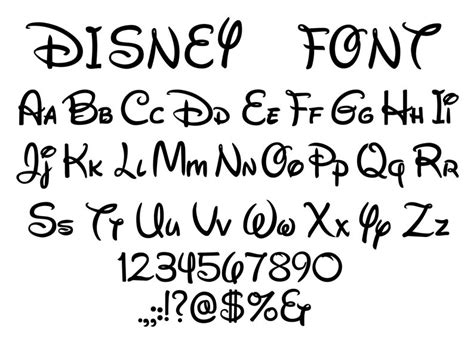 Disney Schrift Art Svg Walt Disney Alphabet Clipart | Etsy