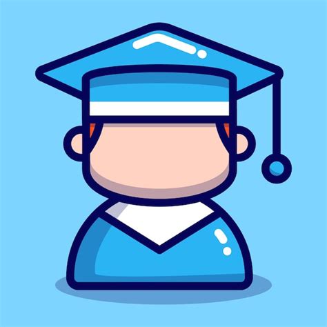 Premium Vector | A cartoon of a person wearing a graduation cap