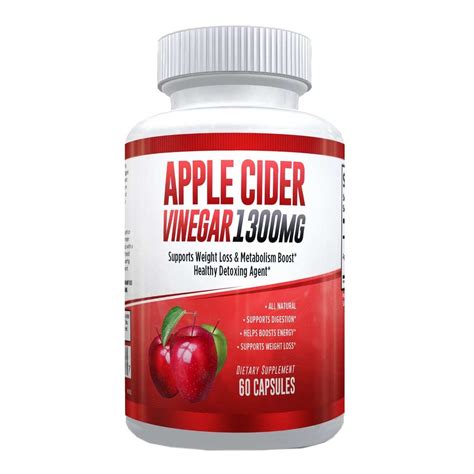 Apple Cider Vinegar Pills - 1300mg - 60 Capsules - eXplicitSupplements.com