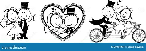 Funny Wedding Invitation With Bride And Groom Riding Tandem Bicycle ...