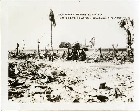 The wreckage of a war damaged Japanese float plane on Kwajalein Atoll, 1944 | The Digital ...