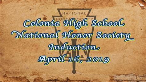 Colonia High School, National Honor Society: 2019 - YouTube