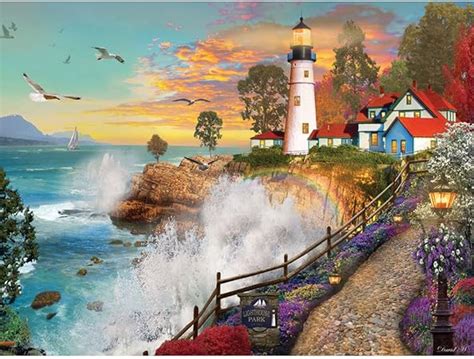 Bits and Pieces - 1000 Piece Jigsaw Puzzle for Adults - Lighthouse Park - 1000 pc Sunset by The ...