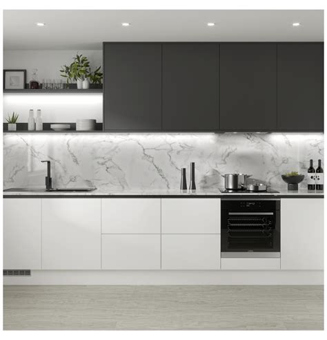 white and grey kitchen cabinets modern | Sky Rye Design