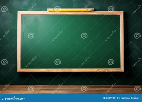 Blank Green Chalkboard with Hand Holding Chalk for Writing and Drawing in Classroom Setting ...