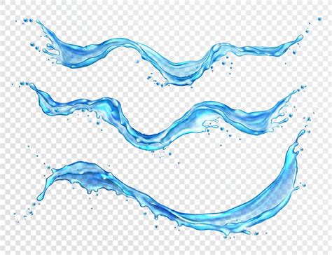 Water splash, flowing water realistic isolated 15681051 Vector Art at Vecteezy