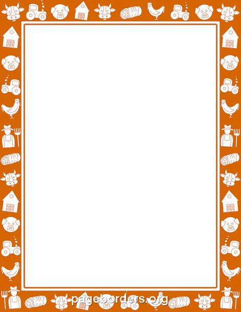 Farm Border: Clip Art, Page Border, and Vector Graphics