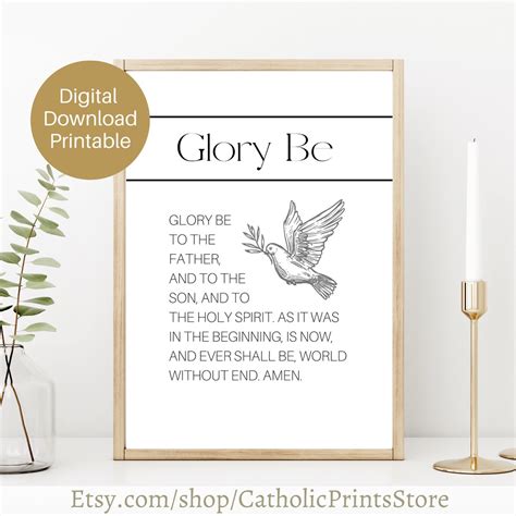 Printable Glory Be to the Father Prayer Digital Print Catholic | Etsy