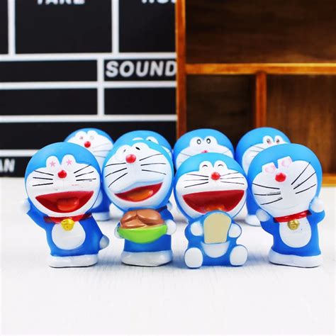 8pcs/set Japanese anime Doraemon Action figures Car Decoration Doraemon ...