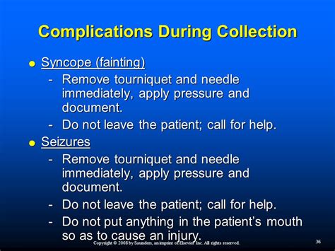 Possible Complications Patient In Phlebotomy