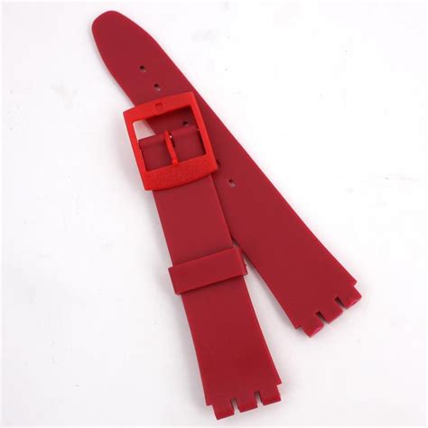 Red Silicone Generic Swatch Watch Band 20mm Wide and Fits 16mm