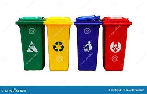 Bin, Types of Rubbish, Separated by Its Color. Stock Image - Image of mark, refuse: 192292565