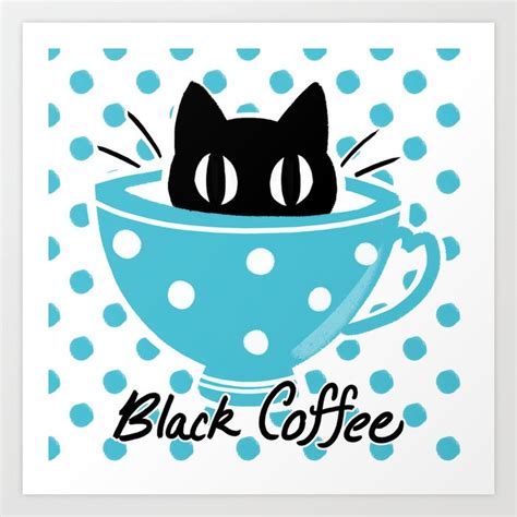 Black Coffee Art Print by miski corner | Society6