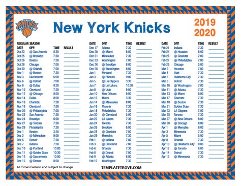 New York Knicks Home Schedule 2024