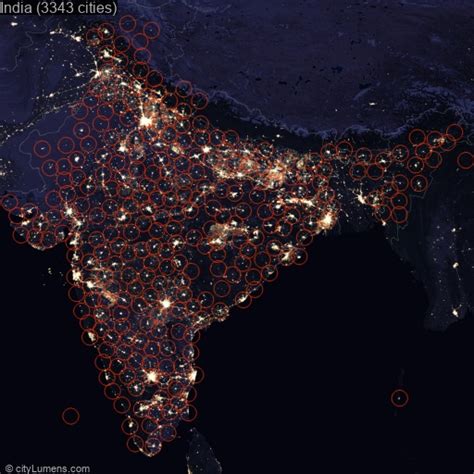 India night lights from space