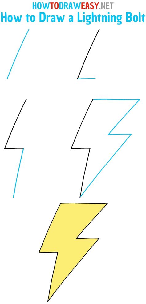 How to Draw a Lightning Bolt Step by Step in 2023 | Easy drawings, How ...