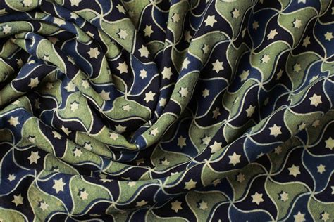 Ajrakh Print Fabric Star Print Fabric Indian Cotton Fabric | Etsy