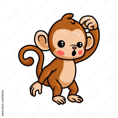 Cartoon Monkey With Bow