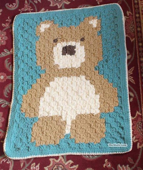 C2C Bear Baby Blanket | Crochet Pattern Review | Too Much Love