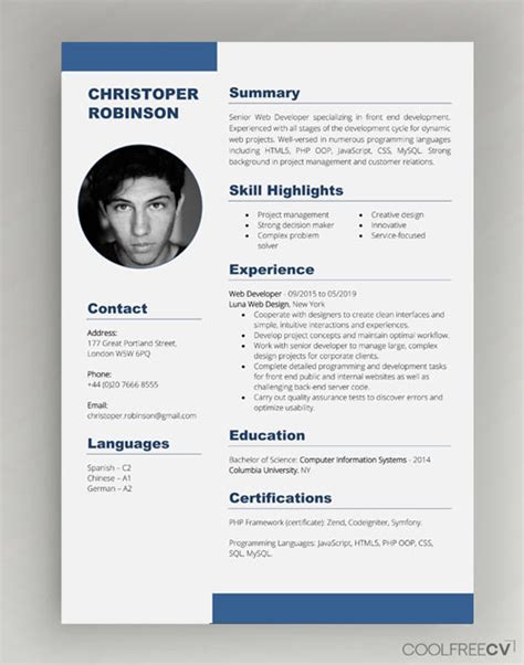 Best Resume Format In Word : Cv Resume Templates Examples Doc Word ...