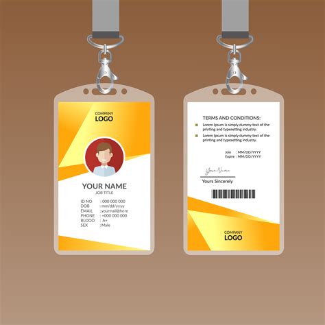 Yellow Modern ID card Design Template 692146 Vector Art at Vecteezy