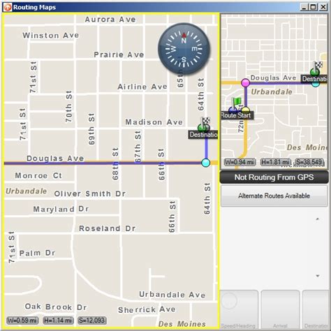 Display the Routing Maps tab in different layouts