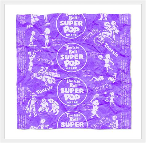 Sweet Grape Tootsie Pop Wrapper - Square Resin Sculpture - FRAMED | Nelson De La Nuez The King ...