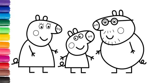 Peppa Pig Family Drawing Step by Step How to Draw Peppa Pig Family ...