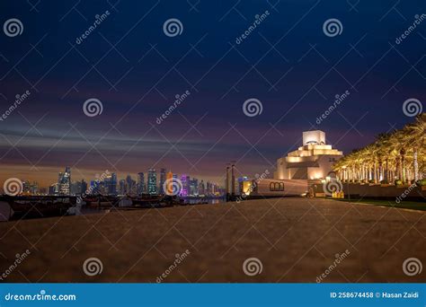 Museum of Islamic Art and Skyline of Modern Doha Editorial Stock Photo ...