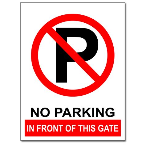 NO PARKING IN FRONT OF THIS GATE HIGH IMPACT SIGN BOARD 238X300MM ...