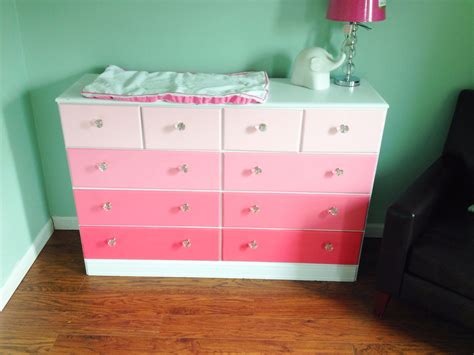 DIY pink ombré dresser for the nursery | Diy home improvement, Baby ...