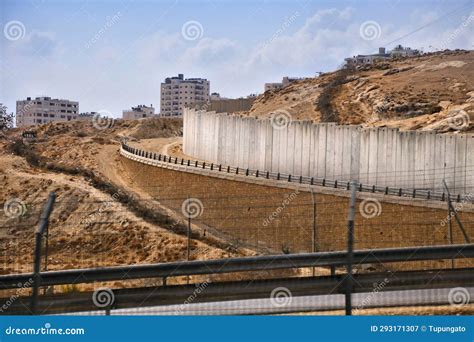 West Bank Barrier Concrete Wall Stock Image - Image of separating ...